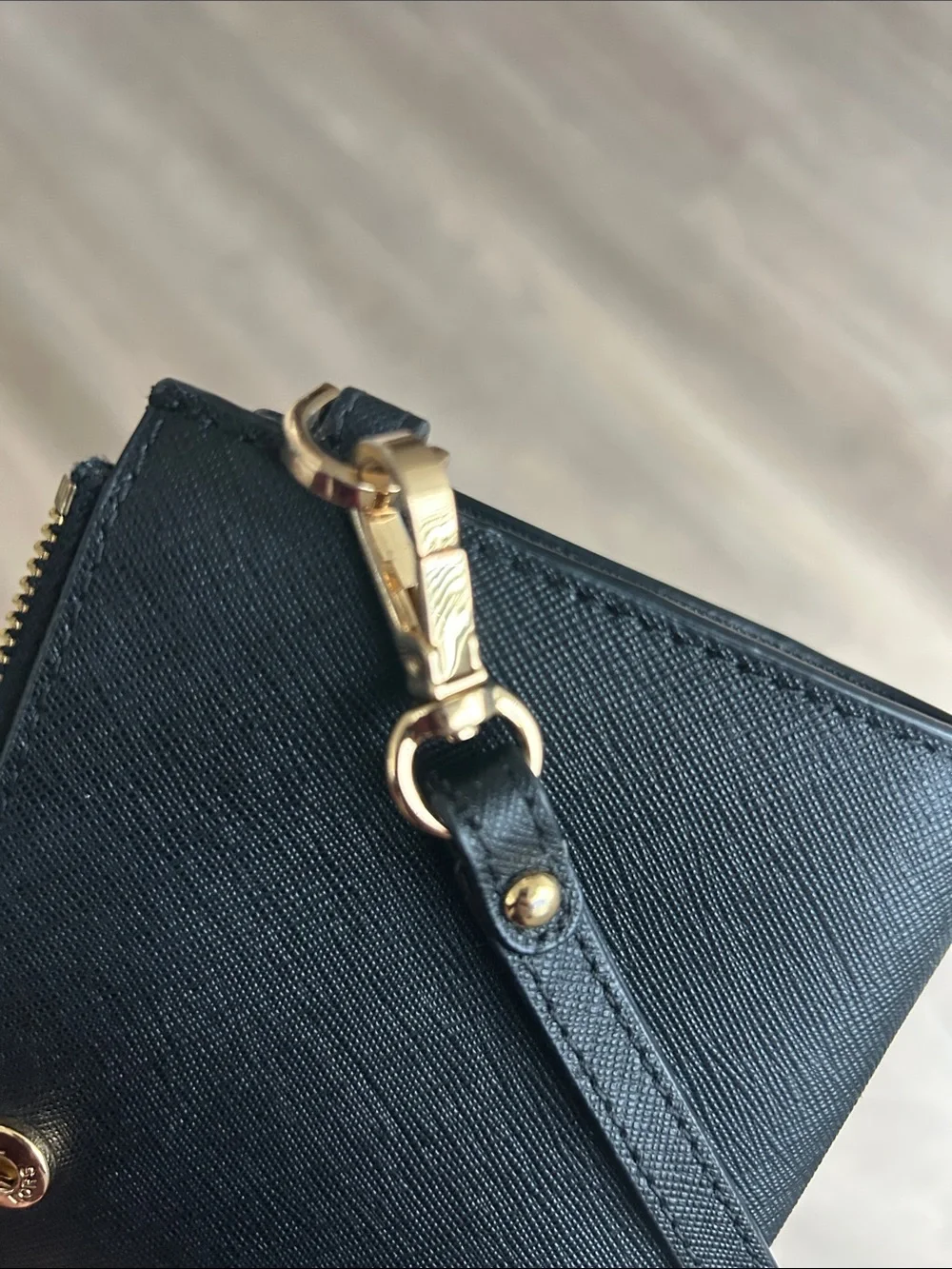 Michael Kors Jet Set Travel Double Zip Wristlet Leather Phone Case Wallet Black
